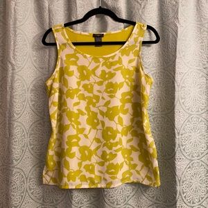 Printed chartreuse top